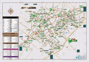 نقشه جاذبه های گردشگری شهر یزد